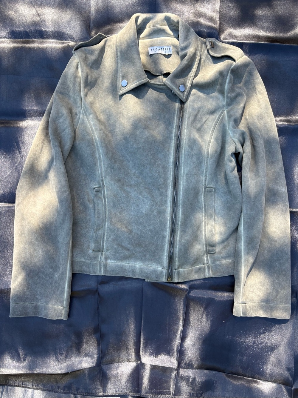 Bagatelle Olive Green Suede Bomber Jacket Small